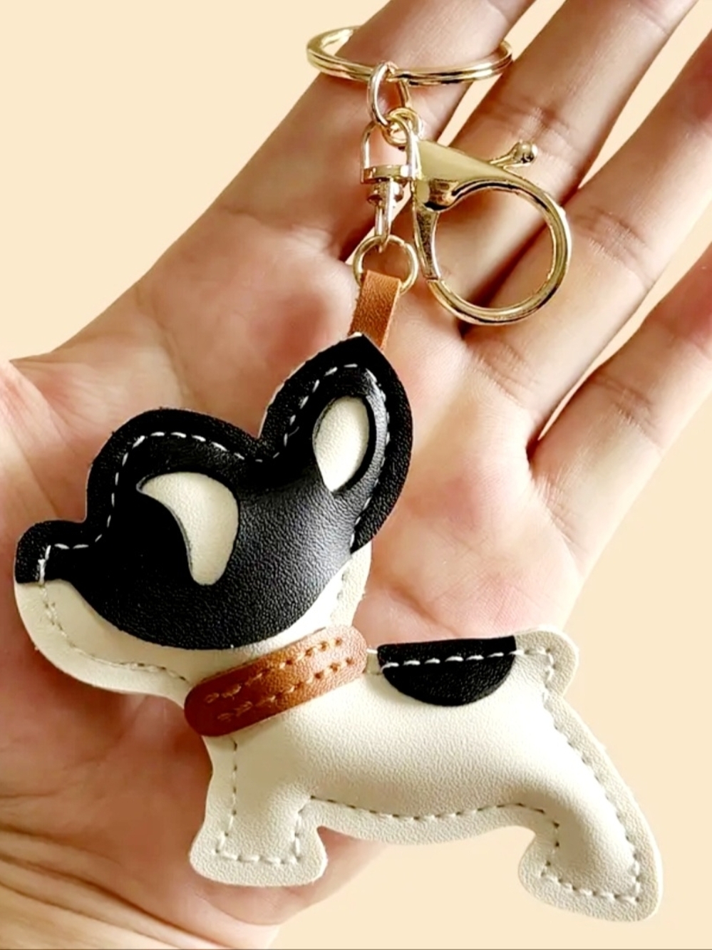 Bulldog Puppy Keychain Bag Charm
